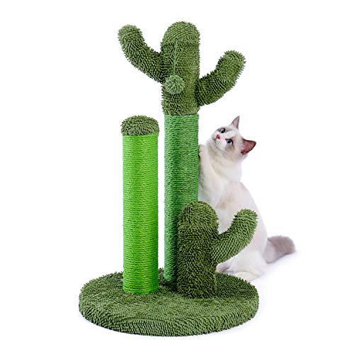 PAWZ Road Kratzbaum Kaktus, kreatives Katzenbaum-Design, 3 Pfosten in 1 Set, grün, L - 42 * 68.5cm, AY405-HZ-L-66GN-B von PAWZ Road