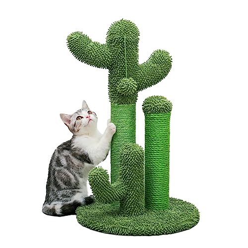 PAWZ Road Kratzbaum Kaktus, kreatives Katzenbaum-Design, 3 Pfosten in 1 Set, grün, M - 32 * 53cm, (AY405-HZ-66GN-B) von PAWZ Road