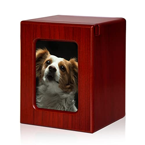 PCS Haustierurnen für Hunde, Asche, Hunde-Fotourne, Urnen für Hundeasche, Haustier-Einäscherungsbox, Rot, Größe M von PCS PET CREMATORY SUPPLIES