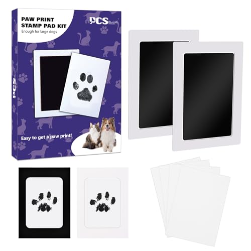 PCS Pfotenabdruck-Set, Haustierpfotenabdruck-Set, 2 Stück Pfotenabdruck-Stempelkissen für Hunde und Katzen von PCS PET CREMATORY SUPPLIES