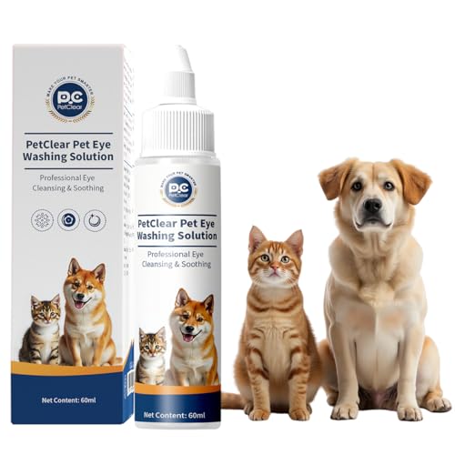 PetClear Pet Eye Drops for Dog & Cat Relieve Eyes Itching & Irritation, Pink Eye & Allergies Symptoms Safe & Gentle Formula for All Animals (1) von PCpetclear