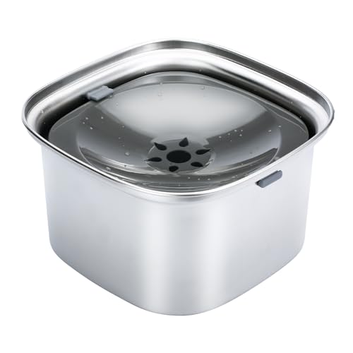 3L Dog Water Bowl Non-spill Slow Drinking Water Bowl, 304 Stainless Steel Pet Water Bowl, No Mess Large Capacity Non-Slip Floating Water Bowl for Dogs Cats von PDTO