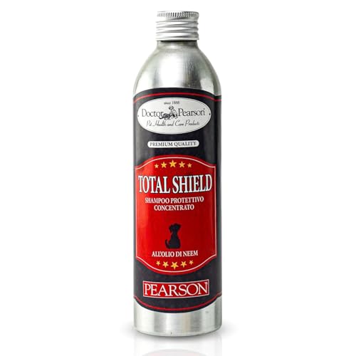 Pearson Total Shild Shampoo Konzentrat Niemöl für Hunde; natürliches Schutzschild mit Niemöl für Katzen und Hunde, Flasche 250 ml, hergestellt in Italien. von PEARSON