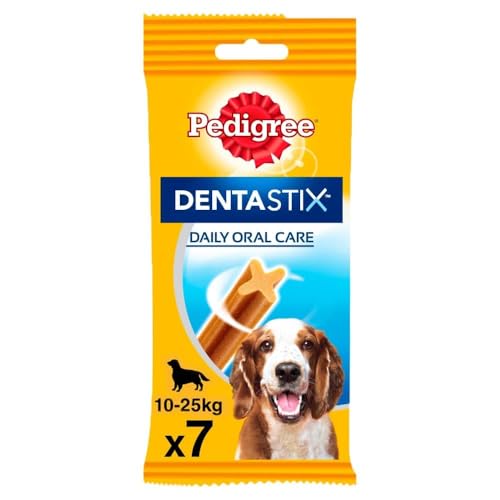 Hundesnacks Dentastix Zahnpflegesnacks für mittelgroße Hunde, Probiergröße (7 Stück) von PEDIGREE