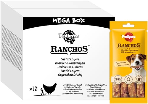 PEDIGREE® RANCHOS™ Beutel Multipack Mega Box Köstliche Kaustangen mit Huhn und Karotte 12 x 40g von PEDIGREE