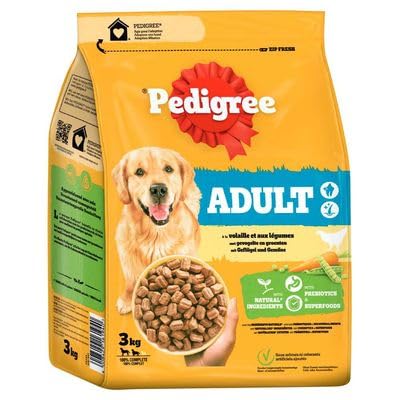 PEDIGREE Adult Trockenfutter mit Geflügel und Gemüse für ausgewachsene Hunde, 10 kg, 3 kg von PEDIGREE