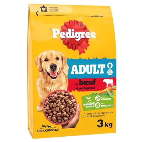 PEDIGREE Adult Trockenfutter mit Rindfleisch und Gemüse für Erwachsene Hunde, 10 kg, 3 kg von PEDIGREE