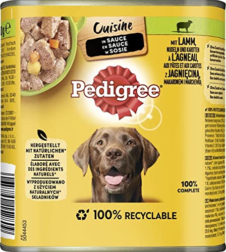 PEDIGREE Cuisine Hundenassfutter Lamm, Nudeln & Karotte, 800 g Dose von PEDIGREE