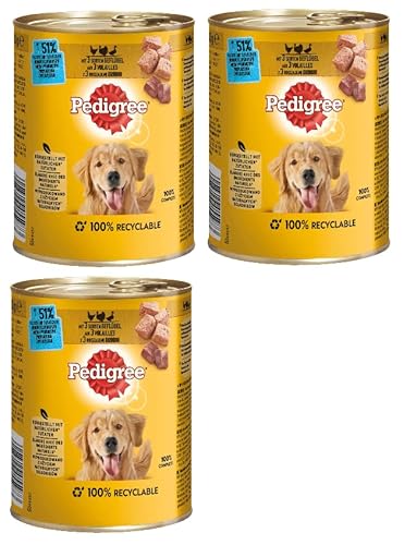 PEDIGREE Dose 3 Sorten - Verschiedene Geschmacksrichtungen (3x800g, 3 Sorten Geflügel in Pastete) von PEDIGREE