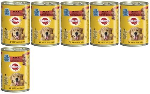 PEDIGREE Dose mit 3 Sorten: Rind, Lamm und Huhn 6x400g Hundefutter Nassfutter Dosenfutter von PEDIGREE
