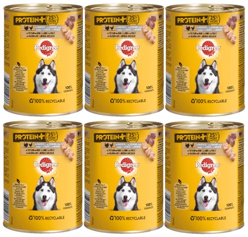 PEDIGREE Dose Protein+ in Pastete mit Truthahn und Huhn 6 x 800g von PEDIGREE