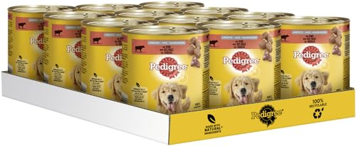 Pedigree Hundedosenfutter - verschiedene Geschmacksrichtungen 12x800g (12x800g, Rind in Pastete) von PEDIGREE