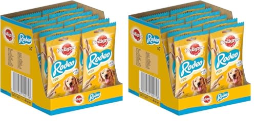 PEDIGREE Hundesnacks Rodeo Beutel mit Huhn, 12 x 7 Stück (Packung mit 2) von PEDIGREE