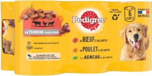 PEDIGREE Terrine für ausgewachsene Hunde, 3 Sorten, 6 x 400 g von PEDIGREE