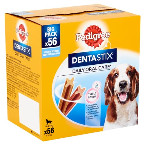 PEDIGREE DENTASTIX MEDIUM 56ST - Hundeleckerlis für mittelgroße Hunde - Hühnchen, Rind - 56g von PEDIGREE