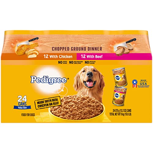 Pedigree Chopped Ground Dinner Adult Canned Wet Dog Food Variety Pack with Chicken and with Beef, (24) 13.2 oz. Cans von PEDIGREE