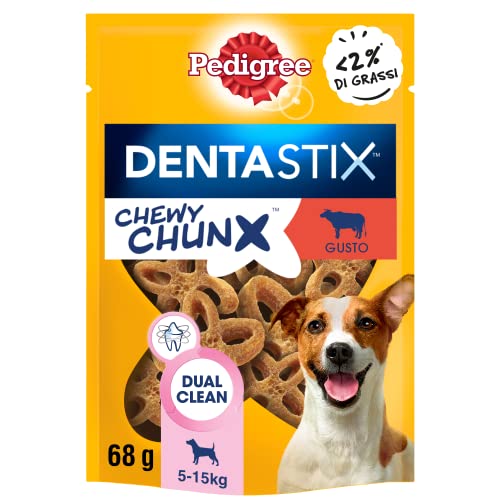 Pedigree Dentastix Chewy Chunx, Rinderzahn-Snack für kleine Hunde, 5 Beutel à 68 g von PEDIGREE