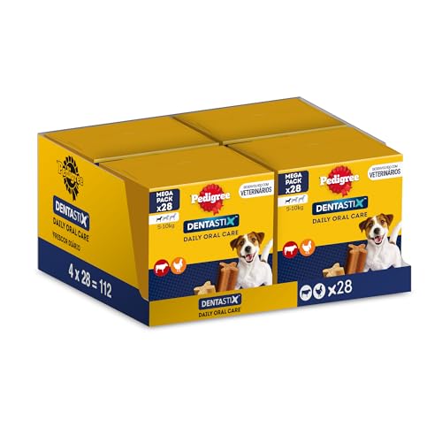 Pedigree Dentastix Zahnsnack für die Mundhygiene kleiner Hunde, 4 Packungen mit je 28 Stück von PEDIGREE