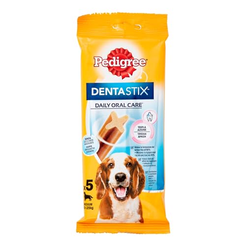 Pedigree Dentastix Snacks für die Mundhygiene, mittelgroßer Hund 10-25 kg, 5 Stäbchen - 128 g von PEDIGREE