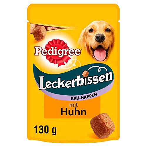 Pedigree Hundesnacks Hundeleckerli Leckerbissen Kau-Happen mit Huhn, 6 Packungen (6 x 130g) von PEDIGREE