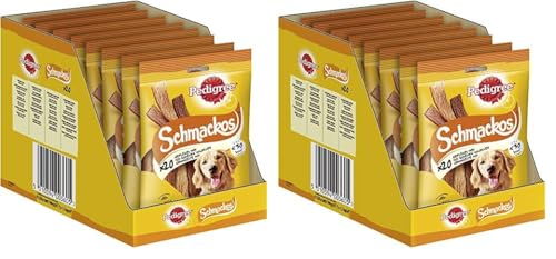 Pedigree Hundesnacks Hundeleckerli Schmackos mit Huhn, 180 Stück (9 x 20 Stück) (Packung mit 2) von PEDIGREE