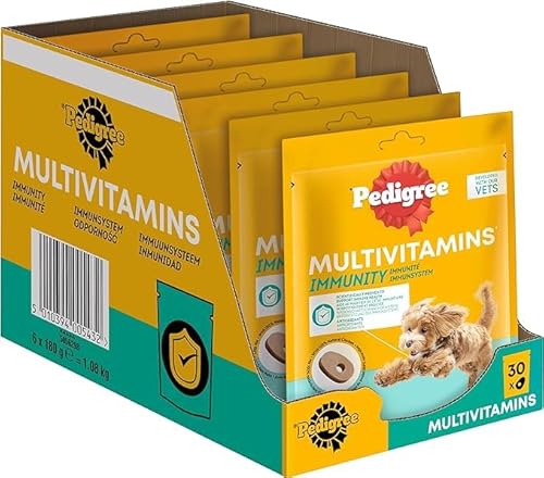 Pedigree Hundesnacks Multivitamins Immunsystem - Supplements zur Unterstützung des Immunsystems 180 weiche Hundeleckerlis (6 x 180 g) von PEDIGREE