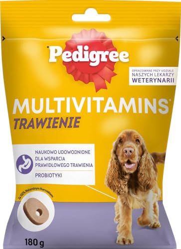 Pedigree Hundesnacks Multivitamins Verdauung - 30 weiche Hundeleckerlis mit Probiotika, 180g - Supplements zur Unterstützung der Verdauung, einfache Fütterung von PEDIGREE