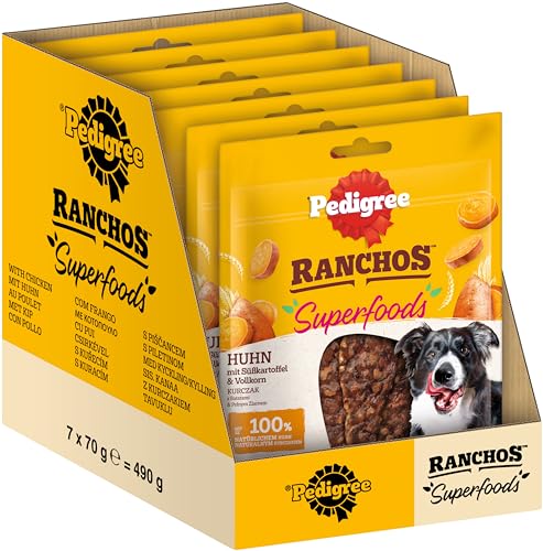 Pedigree Hundesnacks RANCHOS Superfoods mit Huhn 7x70g von PEDIGREE