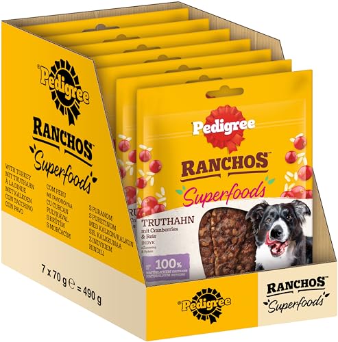 Pedigree Hundesnacks RANCHOS Superfoods mit Truthahn 7x70g von PEDIGREE