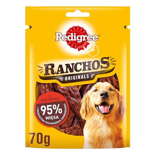 Pedigree Hundesnacks Ranchos Originals, 4er Pack, 4x70g – Weiche Hundeleckerlis mit Rind, schonend getrocknet, ideal für kleine und große Hunde von PEDIGREE