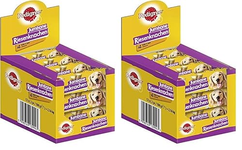 Pedigree Hundesnacks Riesenknochen für mittelgroße Hunde mit Huhn & Lamm, 24 Stück (12 x 2 Stück) (Packung mit 2) von PEDIGREE