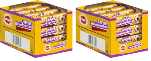 Pedigree Hundesnacks Riesenknochen für mittelgroße Hunde mit Rind & Geflügel, 24 Stück (12 x 2 Stück) (Packung mit 2) von PEDIGREE