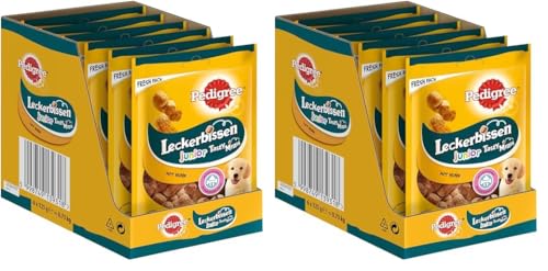 Pedigree Leckerbissen Junior – Kleine Hundesnacks für Welpen mit Huhn – Ideal für das Training oder für zwischendurch – Hunde Treats im Vorratspack (6 x 125g) (Packung mit 2) von PEDIGREE