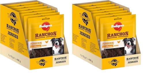 Pedigree Ranchos Originals – Weicher Hundesnack mit Huhn – Schonend getrocknet – Ideal für kleine und große Hunde – 7 x 70g (Packung mit 2) von PEDIGREE