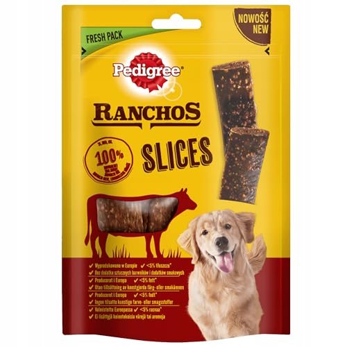 Pedigree Ranchos Slices Leckerbissen für Erwachsene Hunde Aller Rassen mit Rindfleisch (8 x 60g) von PEDIGREE