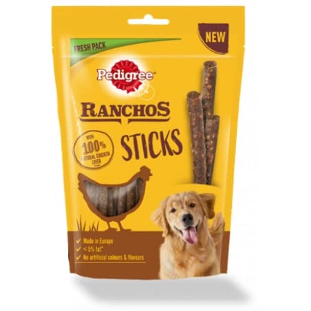 Pedigree Ranchos Sticks Adult Hundeleckerlis mit Hühnerleber, 10 x 60 g von PEDIGREE