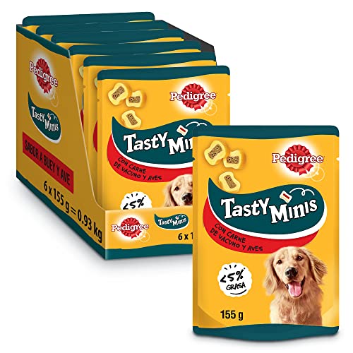 Pedigree Tasty Mini-Snacks für Hunde, Ochsen- und Vogelgeschmack, 6 x 130 g von PEDIGREE