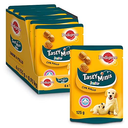 Pedigree Tasty Minis Leckerlis für Hunde, Welpen, Huhn, 6 x 125 g von PEDIGREE