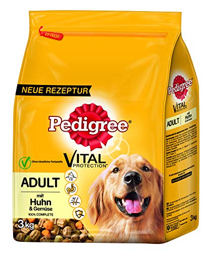 Pedigree Trocken Adult mit Huhn & Gemüse | 3kg Hundefutter von PEDIGREE