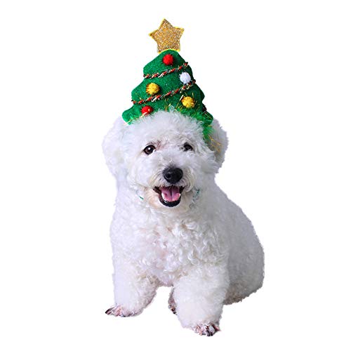 Weihnachten Hunde Katze Kostüm Kopf Hoop Weihnachten Rentier Geweih Katze Hund Headwear für Katze und Hund (S(Weihnachtsbaum)) PEDOMUS von PEDOMUS