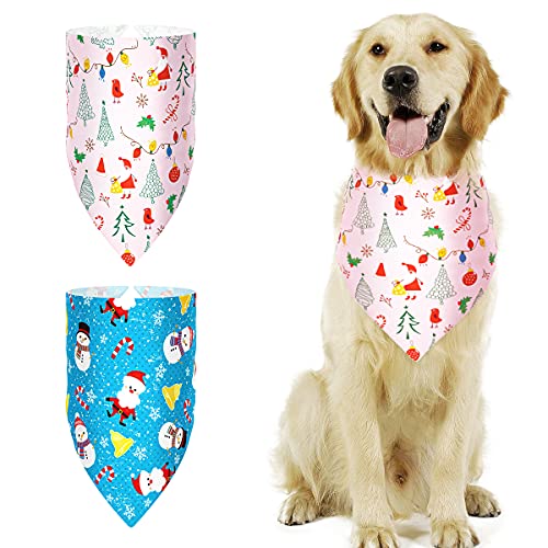 PEDOMUS Weihnachten Hund Bandana Plaid Schneeflocke Hund Schal Dreieck Lätzchen Hundekostüm Kostüm Hund Katze Halstücher 2 Pack von PEDOMUS