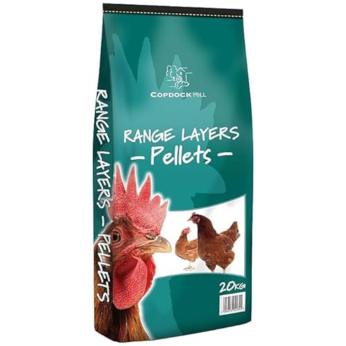 Copdock Mill Range Hühnerfutter Schichten Pellets 20kg - Hühnerfutter für Hühner und Legegeflügel, Enten, Gänse, Bantams - 100% natürliche Hühnerpellets mit PEEDEE Pets Aufkleber von PEEDEE Pets