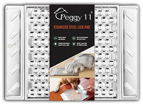 PEGGY11 Langlebiges Edelstahl-Leckpad für Katzen und Hunde, starke Saugnäpfe, Angstlinderung und langsames Füttern, spülmaschinenfest, einzeln von PEGGY11