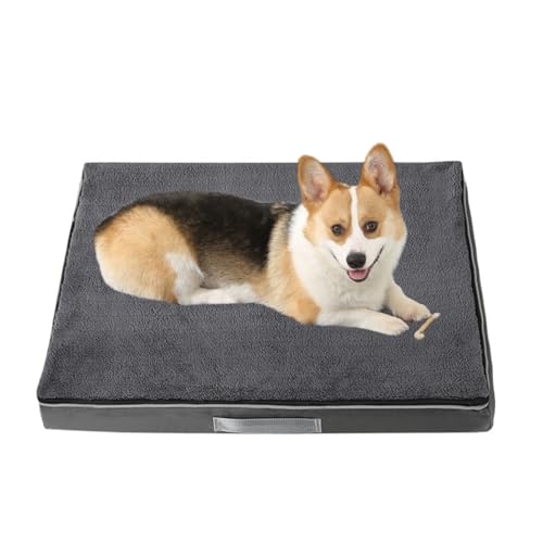 Hundebetten Extra Groß, WaschbarKatze Hundekissen, Weiches Flauschiges Hundekissen, Kausicheres Haustierbett xxl, Hundekatzenbett Mit Abnehmbarem Bezug Und Rutschfestem Boden (XXL-120x75cm,Gris) von PEIHUODAN