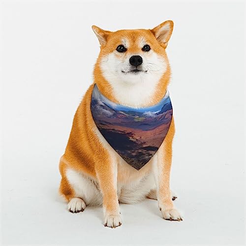 Berge Wolken Hund Bandanas Einstellbare Dreieck Hund Schal Waschbar Doppelschicht Haustier Halstuch Lätzchen für Haustier Kostüm Versorgung von PEIXEN