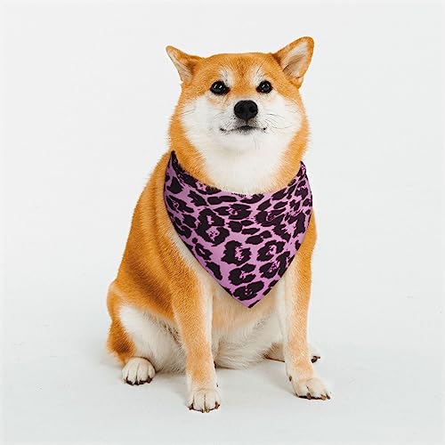 Lila Leopard Hund Bandanas Einstellbare Dreieck Hund Schal Waschbar Doppelschicht Haustier Halstuch Lätzchen für Haustier Kostüm Versorgung von PEIXEN