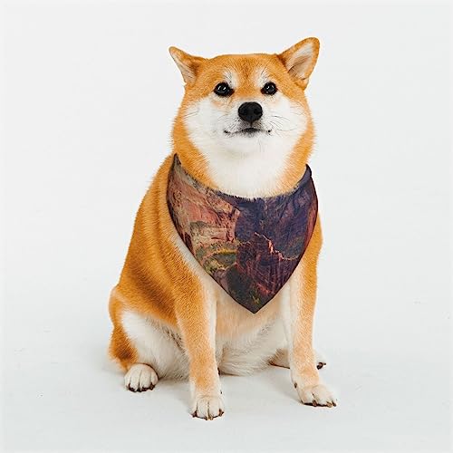 National Park View Hund Bandanas Einstellbare Dreieck Hund Schal Waschbar Doppelschicht Haustier Halstuch Lätzchen für Haustier Kostüm Versorgung von PEIXEN