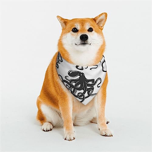 Oktopus-Muster Hund Bandanas Einstellbare Dreieck Hund Schal Waschbar Doppelschicht Haustier Halstuch Lätzchen für Haustier Kostüm Versorgung von PEIXEN