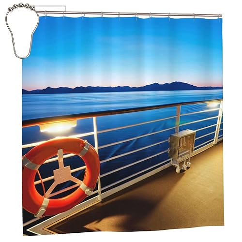 PEIXEN Pool Party Kreuzfahrtschiff Duschvorhang Badezimmer Vorhänge 183 × 183 cm dick wasserdicht Duschvorhänge Sets für Badezimmerzubehör mit 12 Haken von PEIXEN