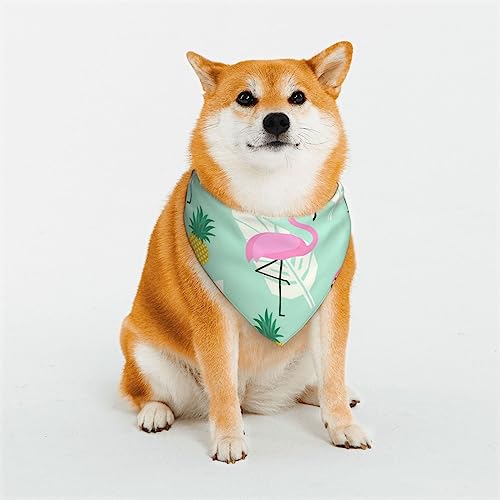 Rosa Flamingo Ananas Hund Bandanas Einstellbare Dreieck Hund Schal Waschbar Doppelschicht Haustier Halstuch Lätzchen für Haustier Kostüm Versorgung von PEIXEN